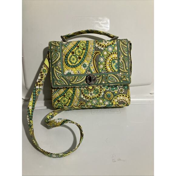 Vera Bradley Julia Lemon Parfait Crossbody Shoulder Bag, Turn Lock Closure, Sz M - Picture 1 of 14